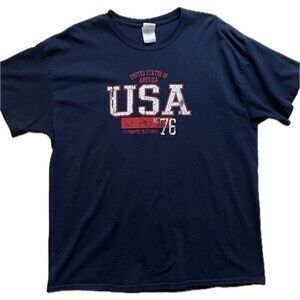 USA Shirt Men’s XL Red White Blue Short Sleeve Crew Neck 4th Of July American